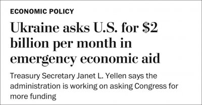 ​乌需要美国每月提供20亿美元援助 美国愿意帮助吗？