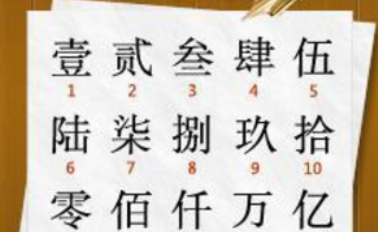 数字 0的写法,中国数字四怎么写图1