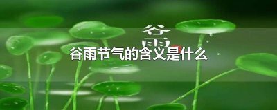 ​谷雨节气的含义是什么啊英语 谷雨节气的含义是什么啊视频