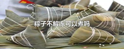 ​粽子不解冻可以煮吗怎么煮 粽子不解冻可以直接煮吗