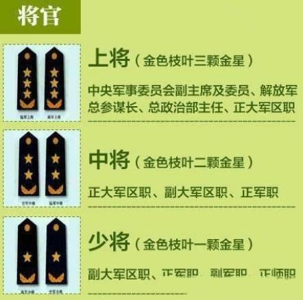 历史中国的军衔等级肩章排列图片及标志军衔军职介绍(上将最高)  4